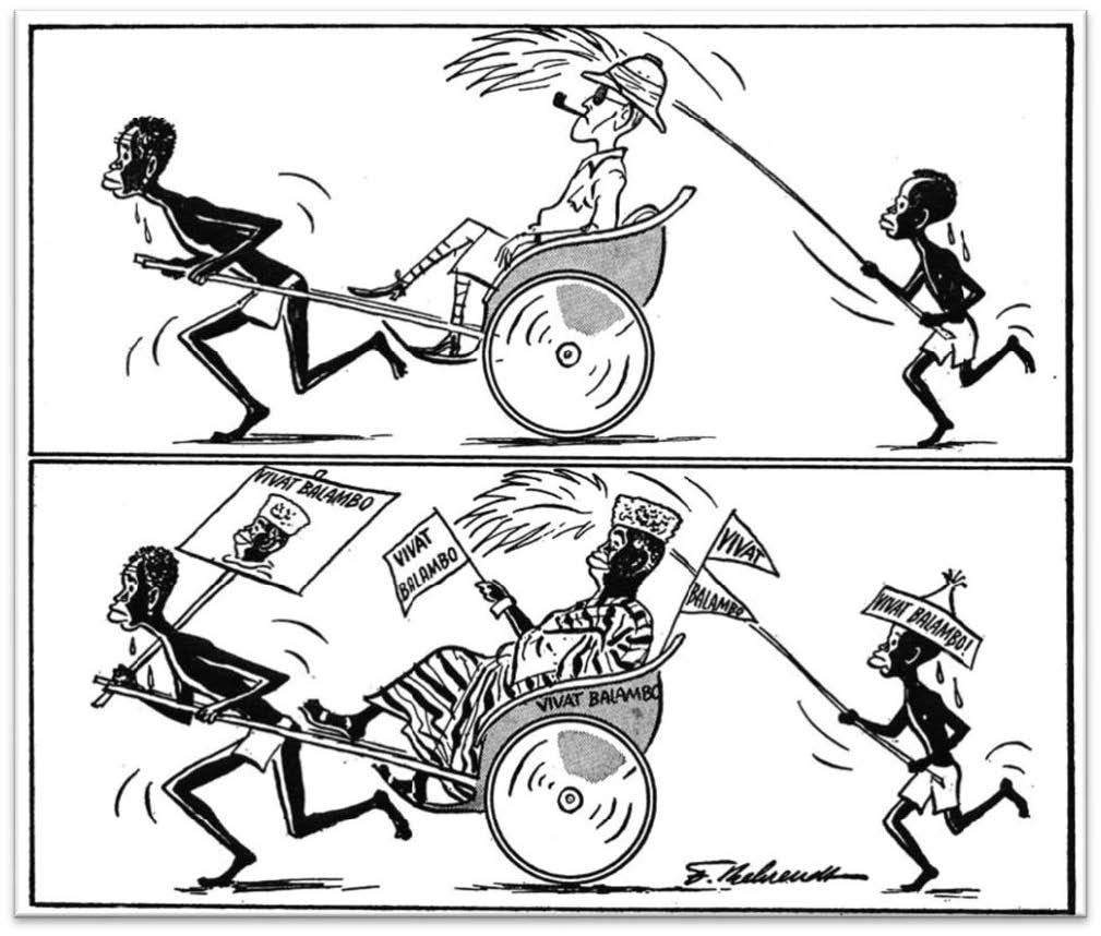 „Dekolonisation in Afrika“, deutsche Karikatur (1960)